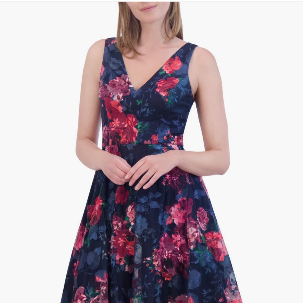 Eliza J Floral Midi Cocktail Dress